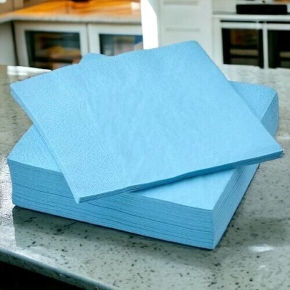 IKEA FANTASTISK Paper Napkins Absorb Quickly 15 ¾x15 ¾ "‎ Blue/50 Pack - Picture 4 of 9